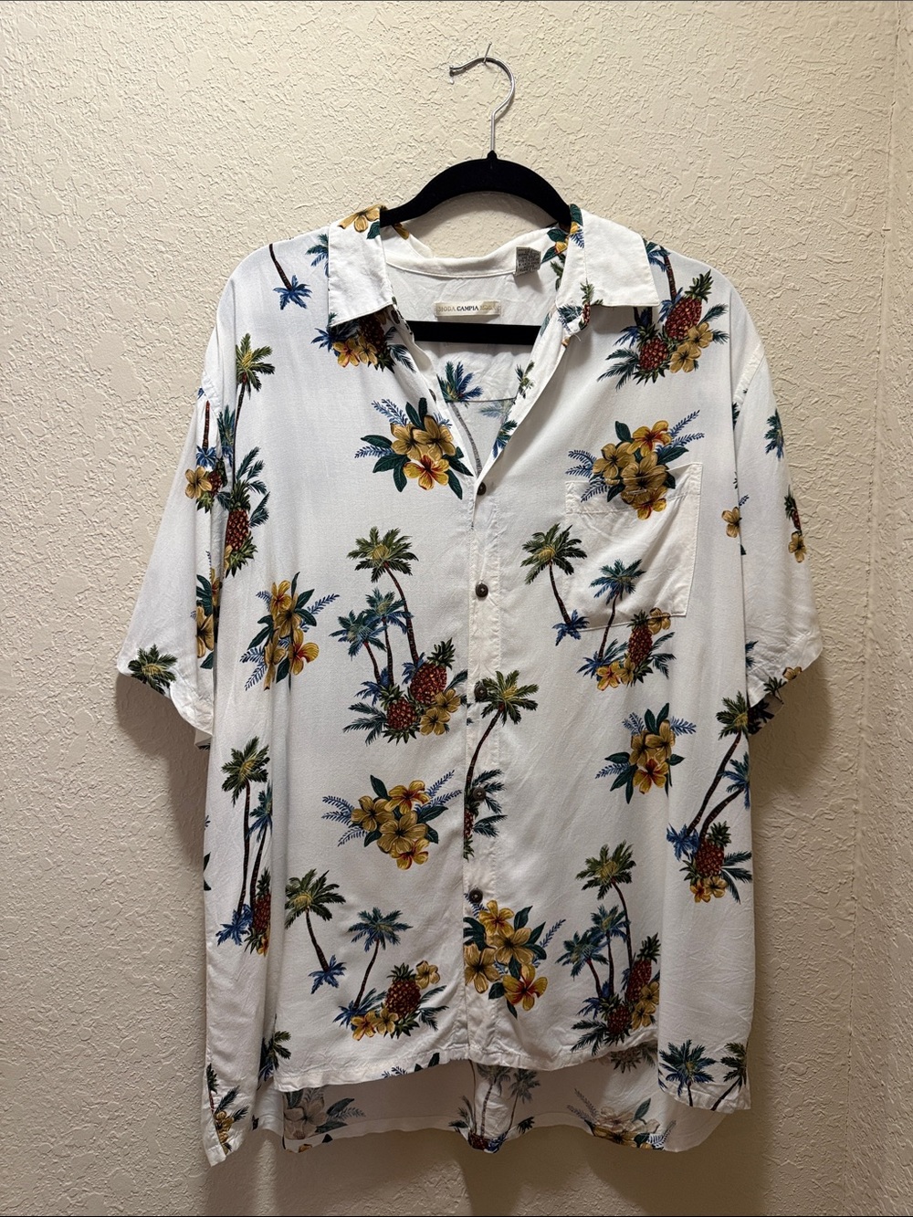 NWOT, Men's White Tropical Floral Button Down